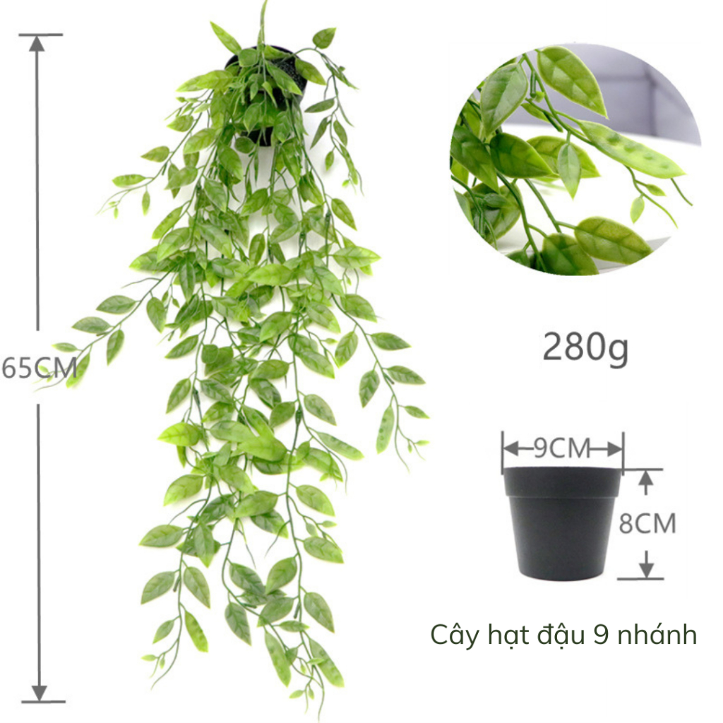 Chậu Cây Giả Để Bàn, Cây Leo Giả Decor, Dây Leo Trang Trí, Dây Leo Tường Kèm Chậu