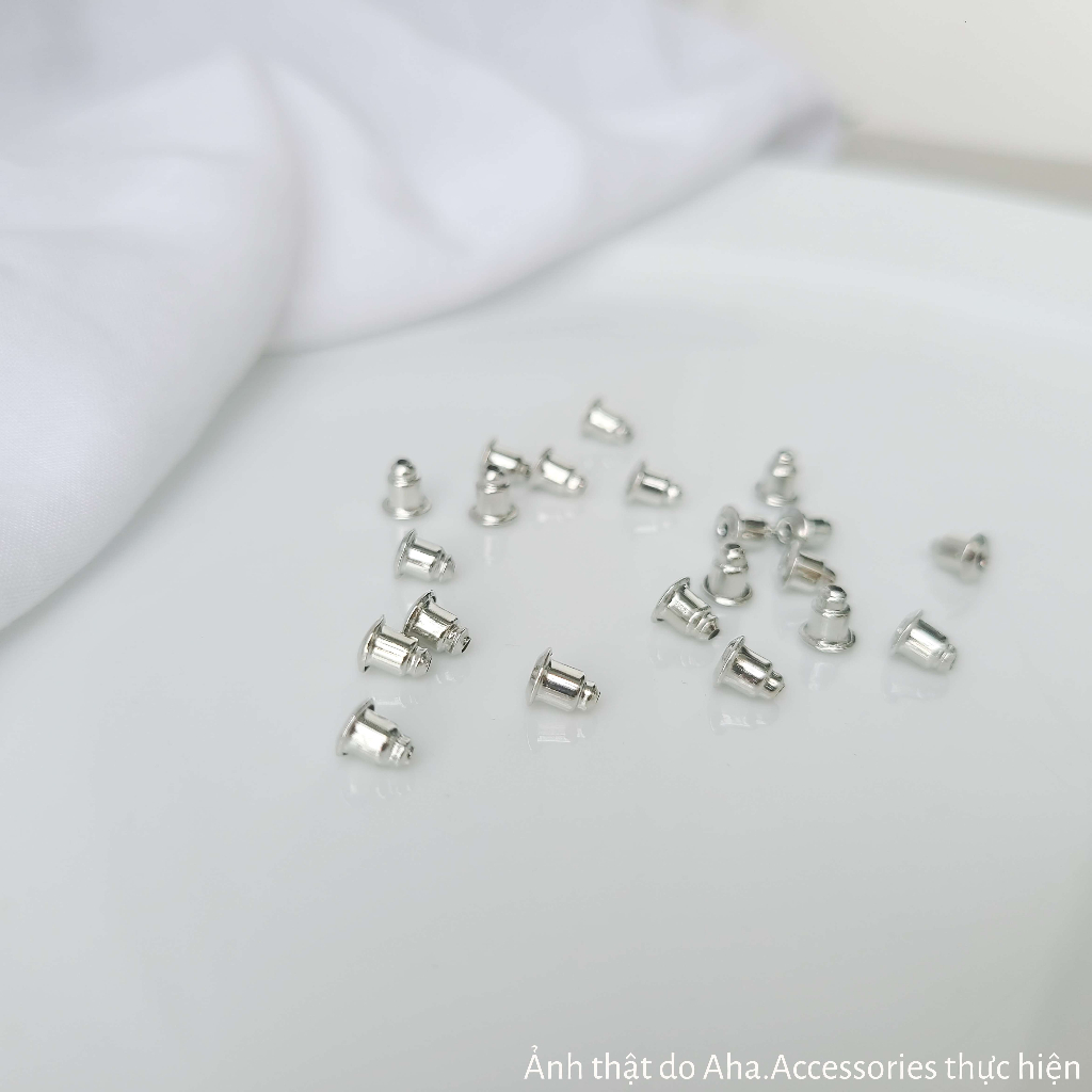 Chốt chặn khuyên tai Nút bông tai Cao su Silicon - Nút khuyên tai Hợp kim Aha.Accessories