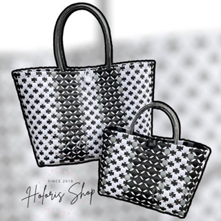 Giỏ Nhựa Đan Tay Hoạ Tiết - Túi Xách Đan Tay Thủ Công (100% Ảnh Thật)