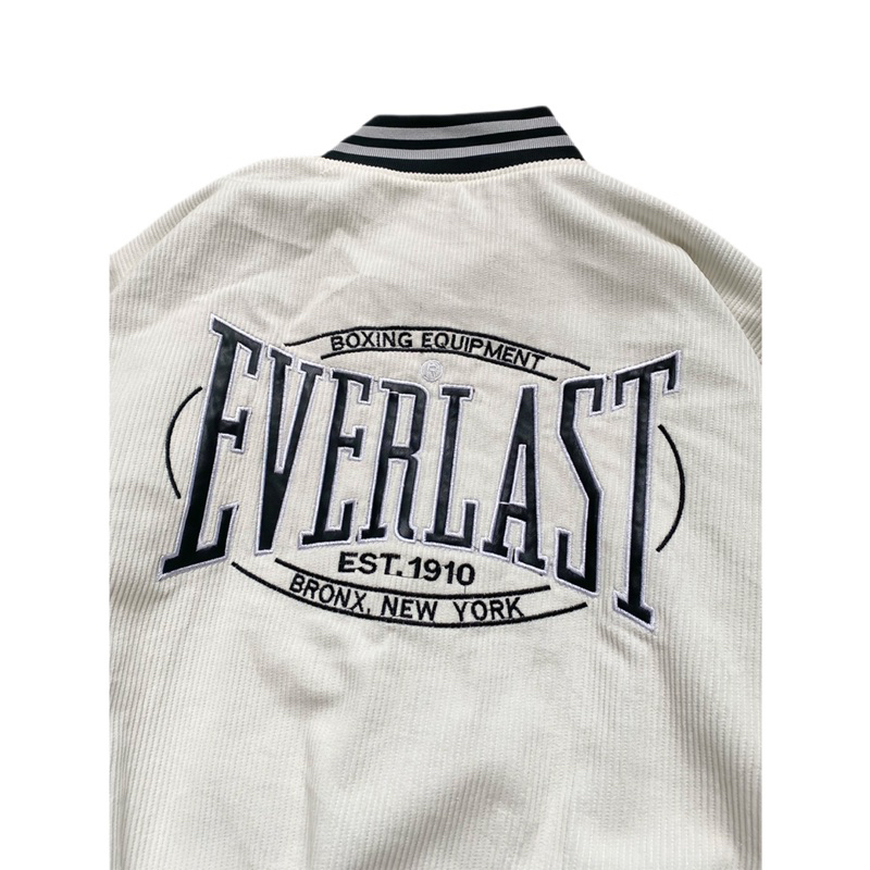 Áo khoác bomber bóng chày tay kẻ da Everlast