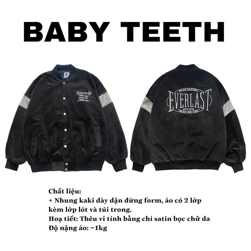 Áo khoác bomber bóng chày tay kẻ da Everlast