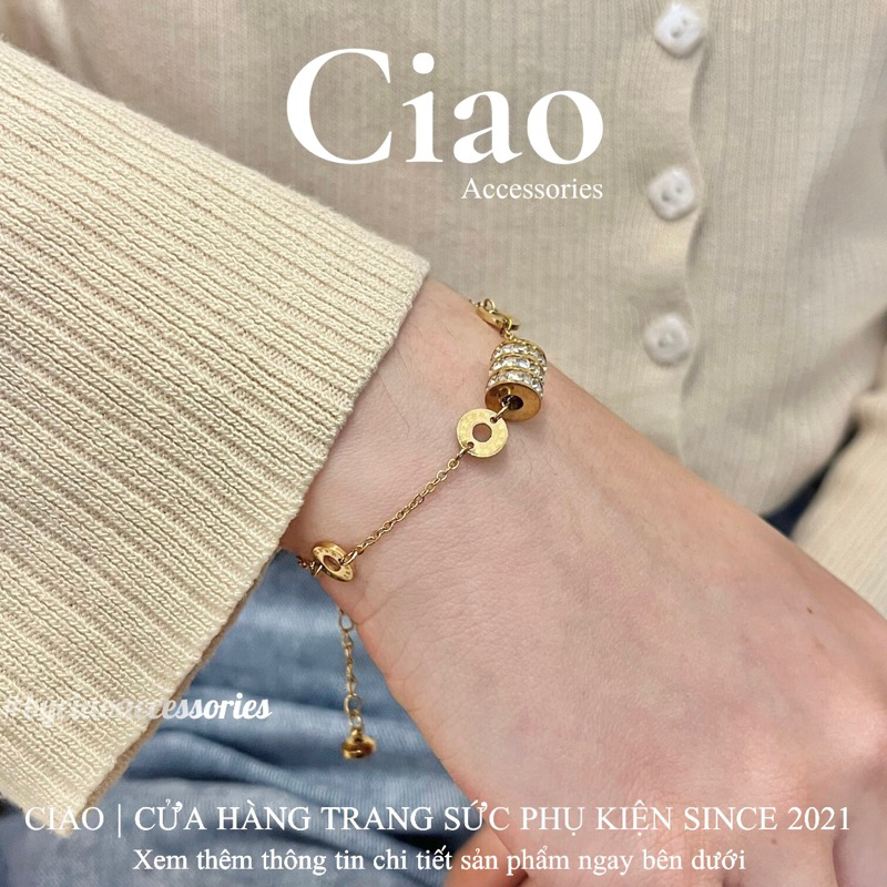 Vòng tay/ Lắc tay titan không gỉ charm mới lạ tinh tế mã 23 Ciao accessories