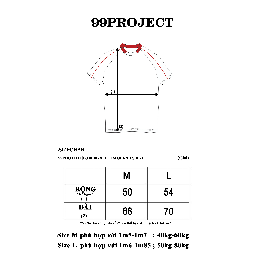 Áo thun tay ngắn raglan 99PROJECT