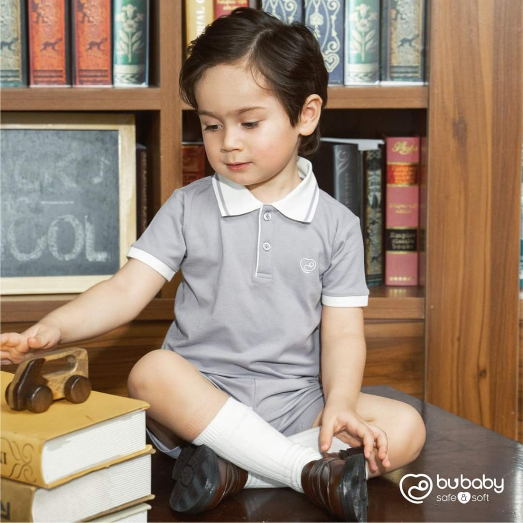 Bộ cộc tay kẻ Polo BUBABY