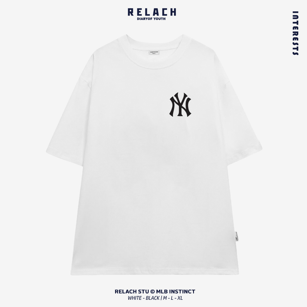 Áo Thun Nam Nữ Form Rộng Cotton Tay Lỡ Unisex , Áo Phông Cổ Tròn Basic Tee Oversize Trend Hè 2023 - NY MLB