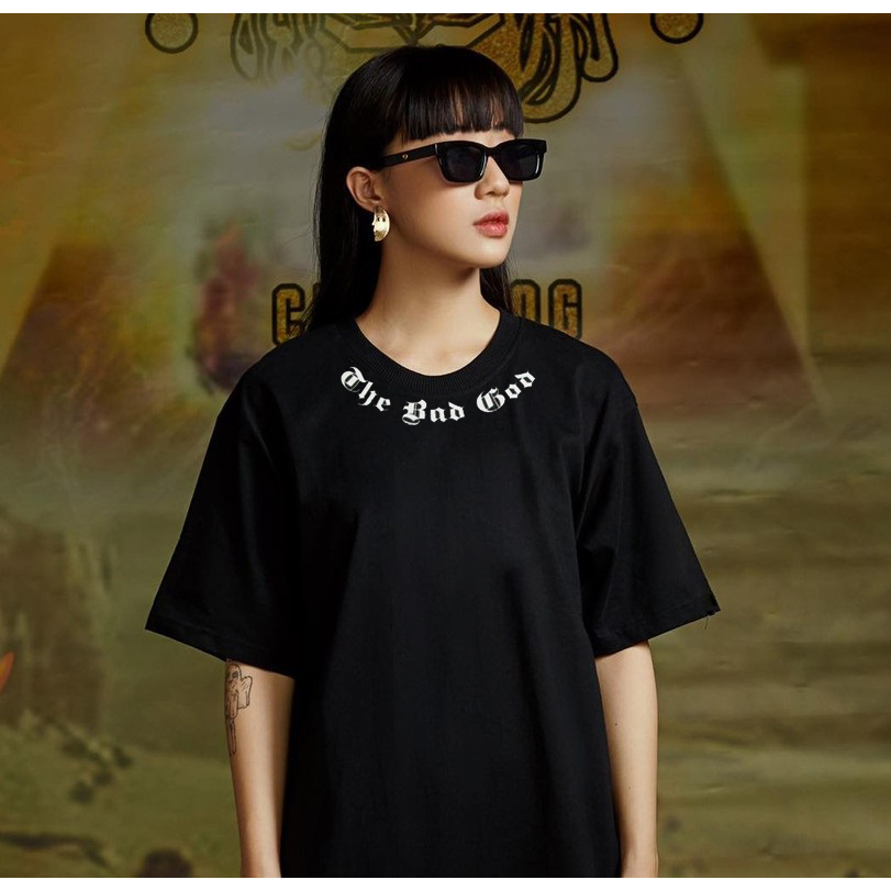 Áo Thun Nam Nữ Form Rộng Cotton Tay Lỡ Unisex , Áo Phông Cổ Tròn Basic Tee Oversize Trend Hè 2023 - The Bad God1
