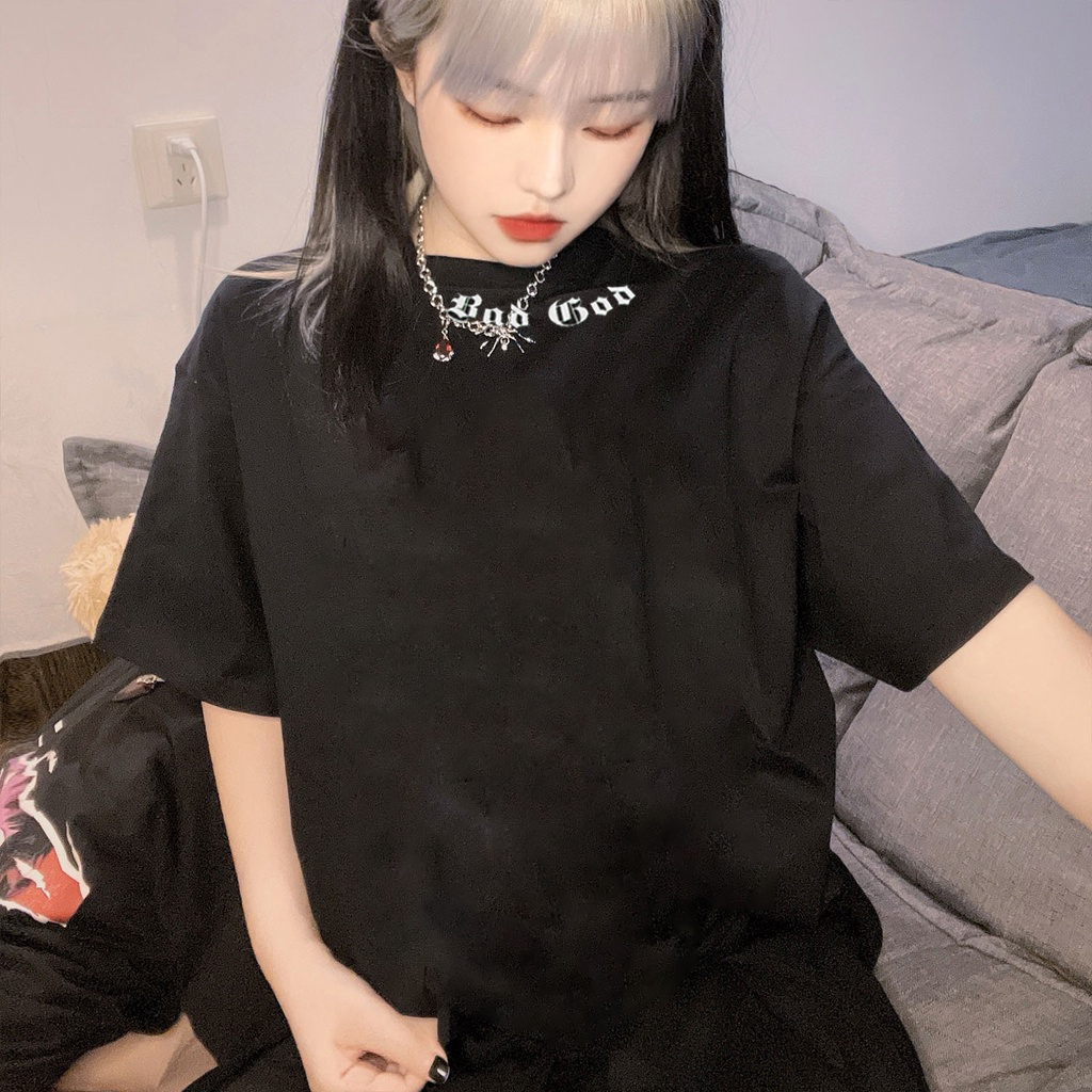 Áo Thun Nam Nữ Form Rộng Cotton Tay Lỡ Unisex , Áo Phông Cổ Tròn Basic Tee Oversize Trend Hè 2023 - The Bad God1