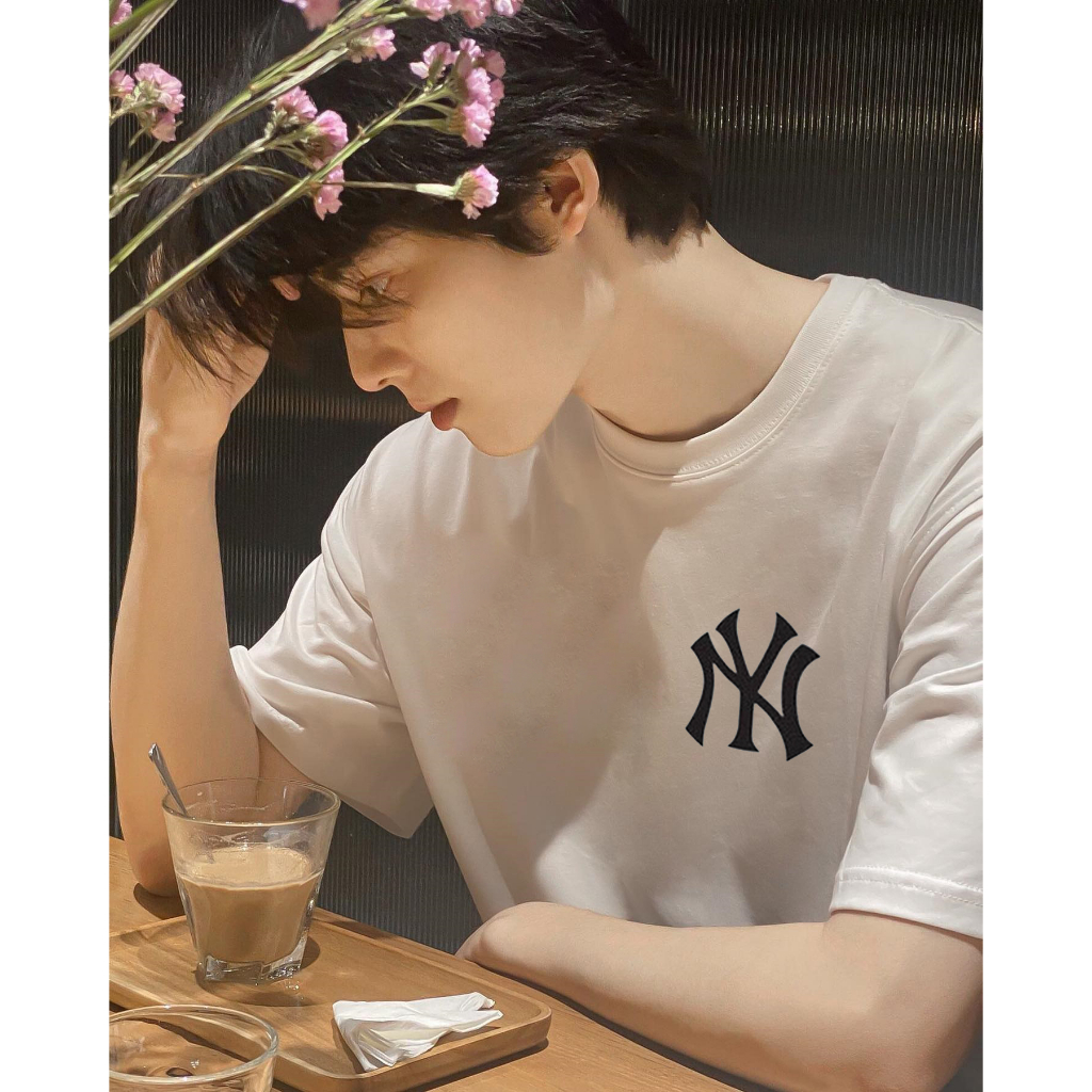 Áo Thun Nam Nữ Form Rộng Cotton Tay Lỡ Unisex , Áo Phông Cổ Tròn Basic Tee Oversize Trend Hè 2023 - NY MLB