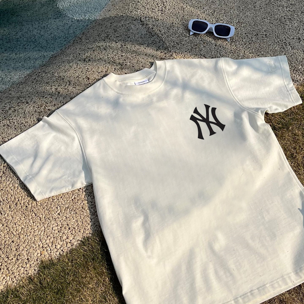 Áo Thun Nam Nữ Form Rộng Cotton Tay Lỡ Unisex , Áo Phông Cổ Tròn Basic Tee Oversize Trend Hè 2023 - NY MLB