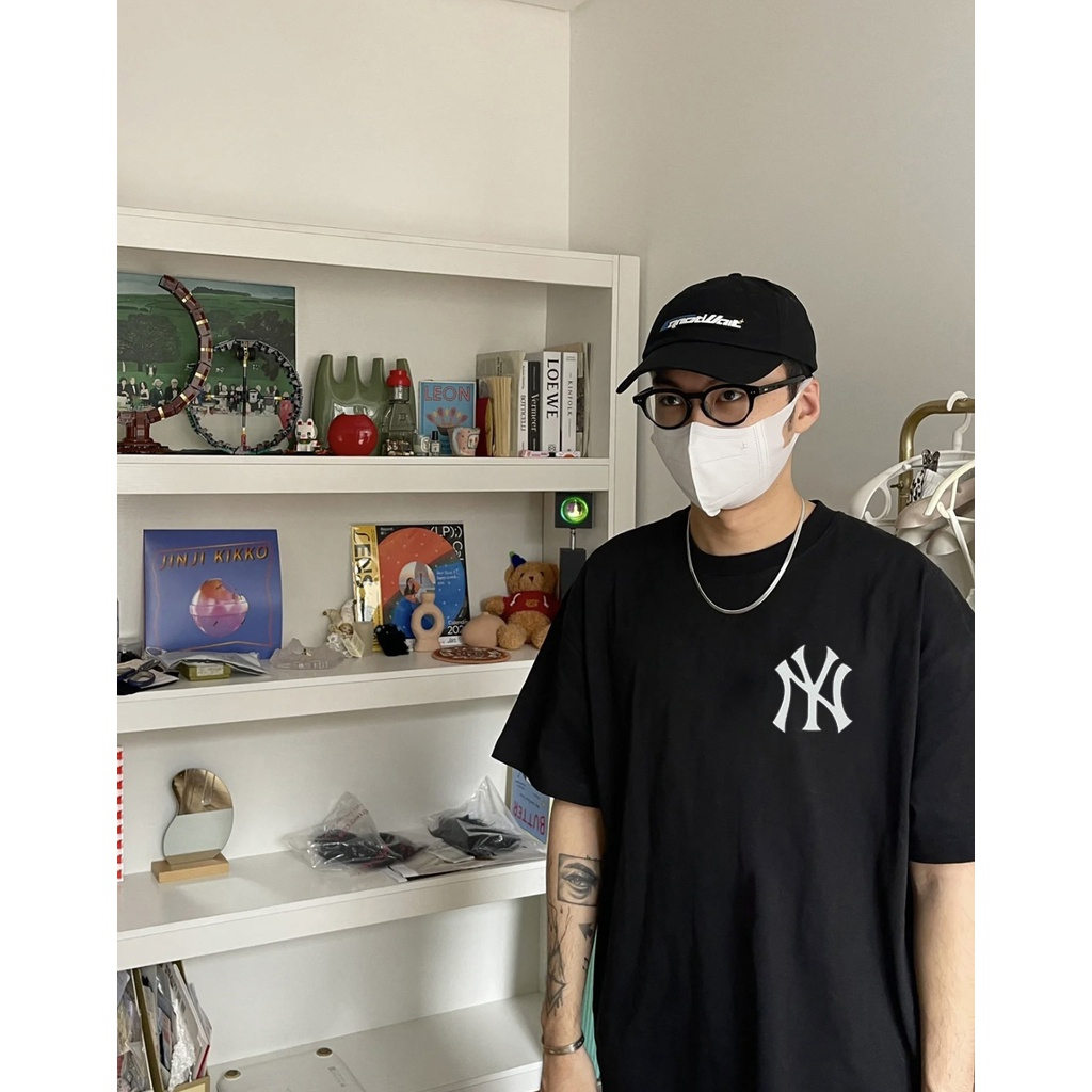 Áo Thun Nam Nữ Form Rộng Cotton Tay Lỡ Unisex , Áo Phông Cổ Tròn Basic Tee Oversize Trend Hè 2023 - NY MLB