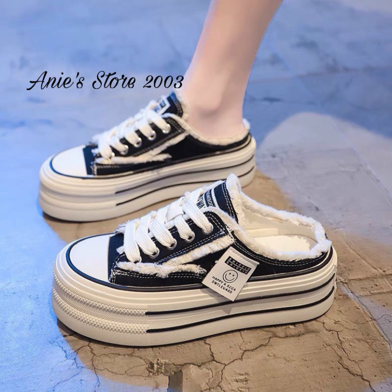 Giày bata nữ sục vải đế độn 5 phân hàng Quảng Châu