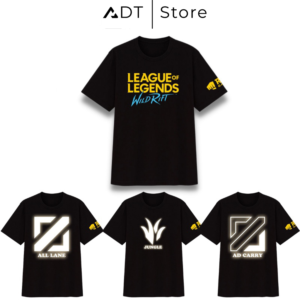 ADT.Store X Áo thun unisex gaming Liên Minh Huyền Thoại LOL Wild Rift Logo nam nữ tay ngắn có big size