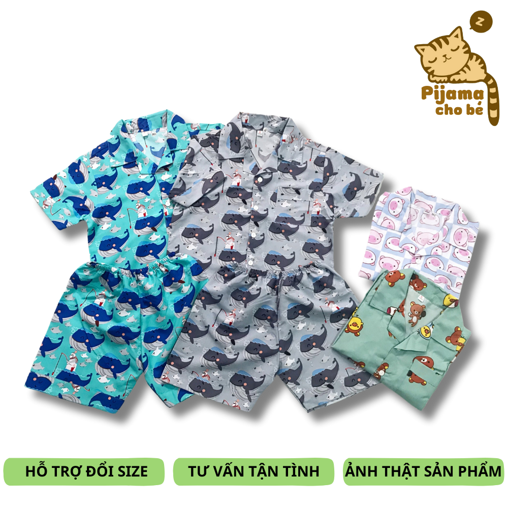 Pijama đùi cho bé chất liệu Kate thái size 1-5 tuổi 10-20kg Nhiều mẫu ngộ nghĩnh