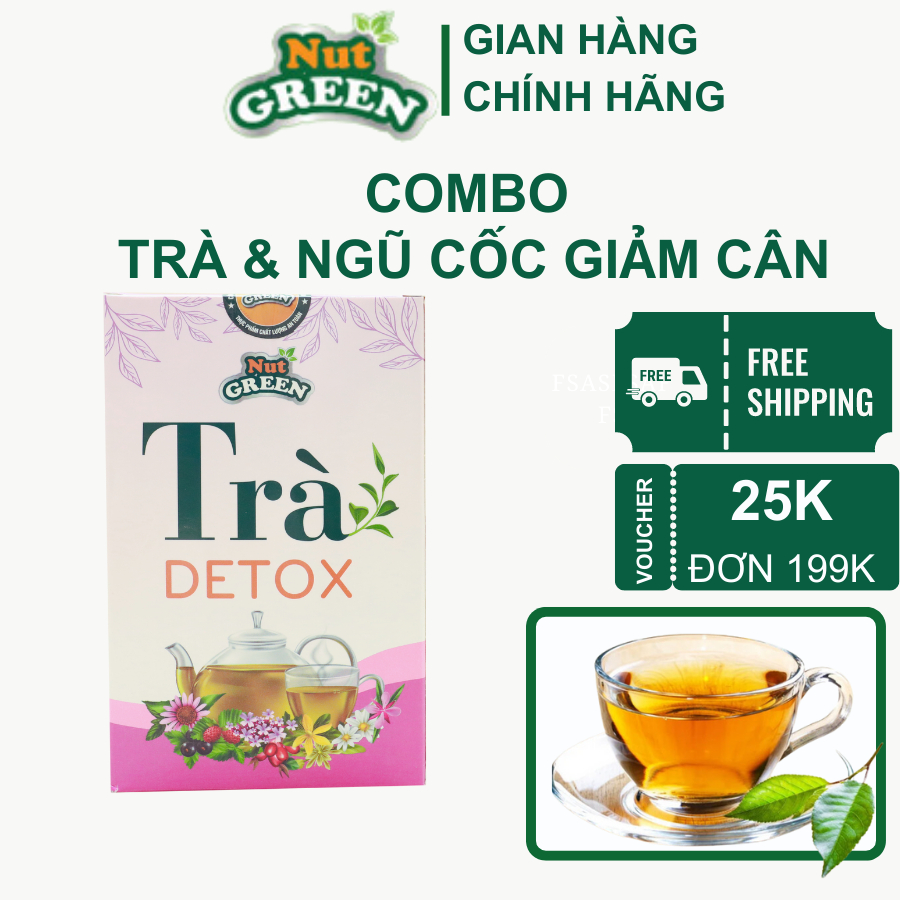 Trà Detox Hoa Quả Giảm Cân đẹ da Nutgreen mix Hoa Hồng,Cúc,Táo,Dứa,Củ Dền Thức uống của người Mường Cổ