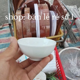 Bát chấm và đĩa chấm sứ Thái Bình trắng mộc