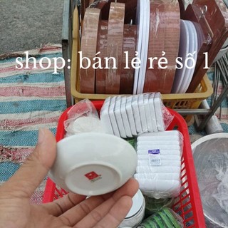 Bát chấm và đĩa chấm sứ Thái Bình trắng mộc