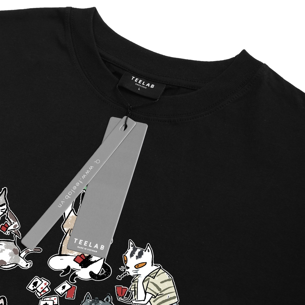 Áo Phông TEELAB MÈO Nam Nữ Unisex Form Rộng Chất Liệu Cotton, Áo Thun Thời Trang Nam Nữ Phối Đồ Cực Chất