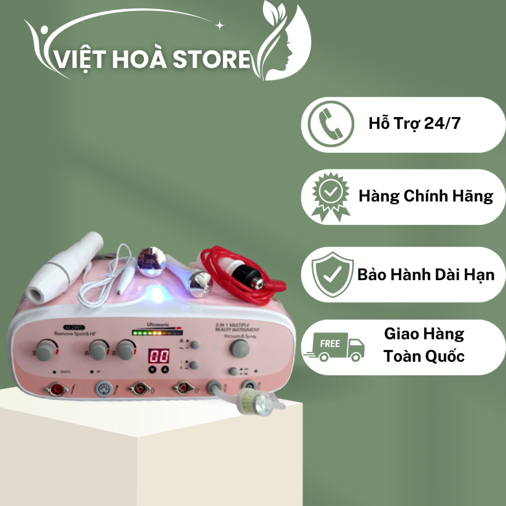 Máy Chăm Sóc Da 5in1, Máy 5in1 M-2897, Máy đa chức năng 5in1, Hàng Chuẩn Loại 1
