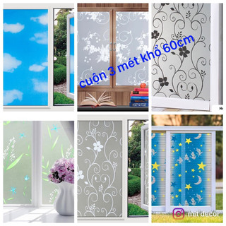 (Xả rẻ) 3met decal kính khổ 60cm, nhiều mẫu