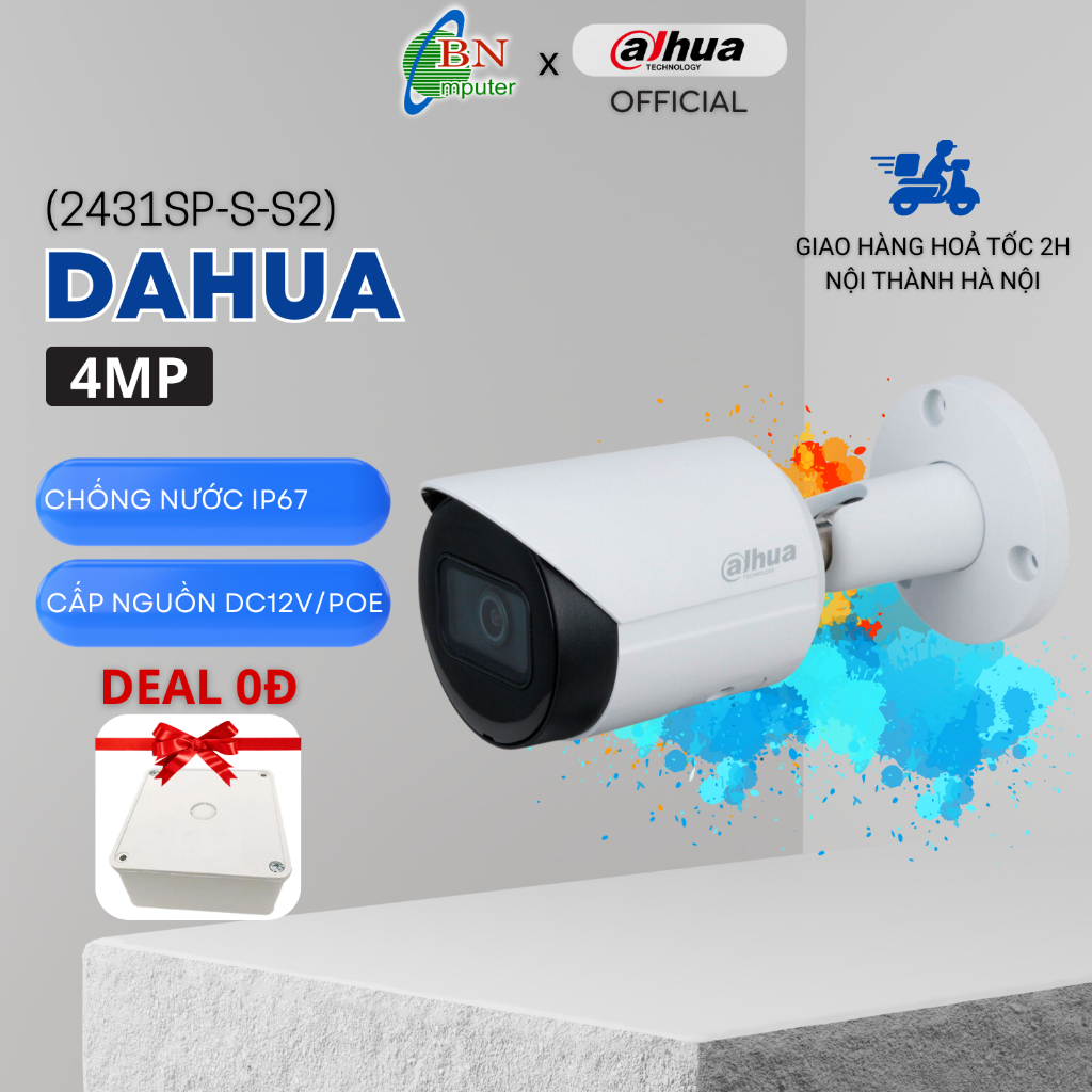 Camera IPC Dahua HFW 2431SP-S-S2 4.0MP công nghệ Starlight