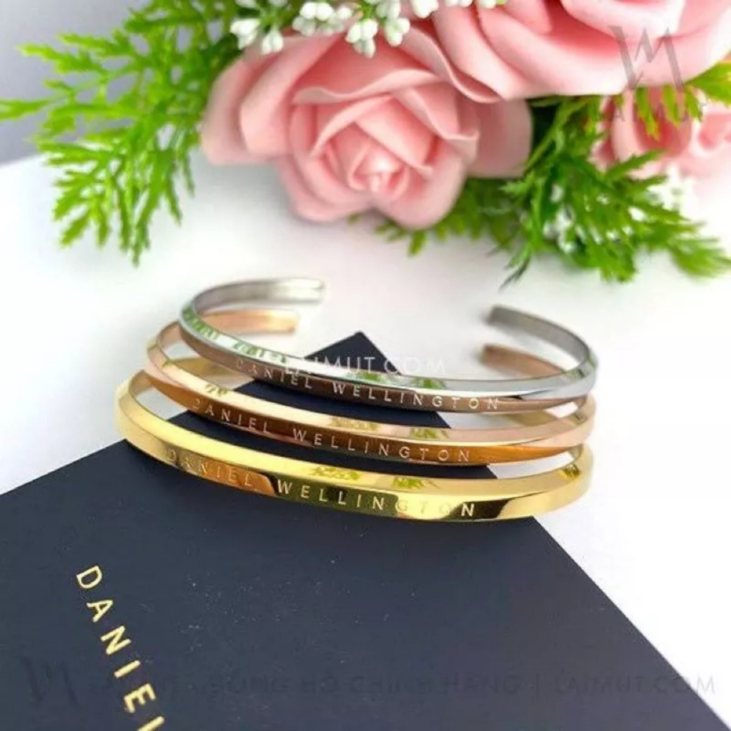 Vòng tay nam nữ dạng cuff chất liệu titan không rỉ sét