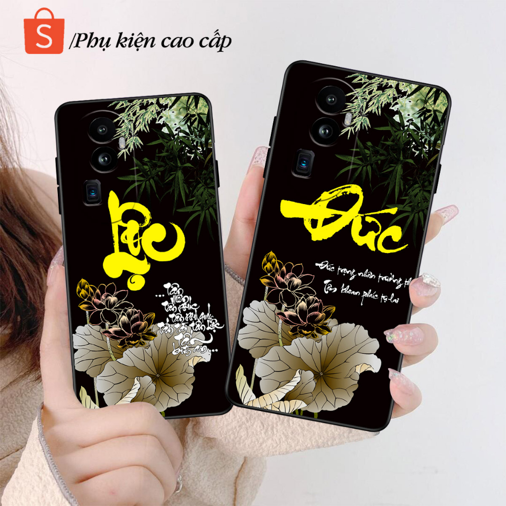 Ốp lưng Oppo Reno 10 Pro+ 5G / Reno10 Pro+ 5G - Ốp Oppo in hình chữ thư pháp Tâm an, Phúc, Đức mới nhất - Chất liệu TPU