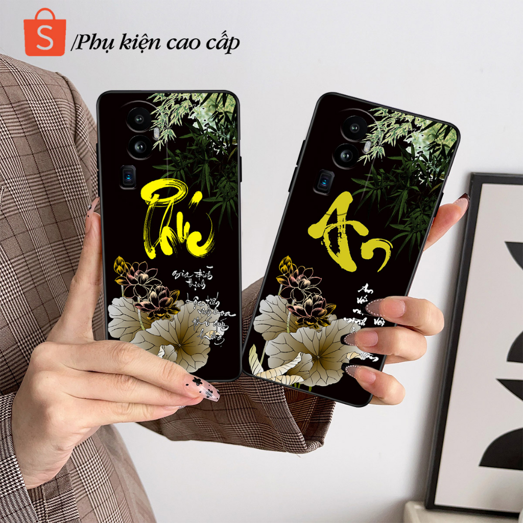 Ốp lưng Oppo Reno 10 Pro+ 5G / Reno10 Pro+ 5G - Ốp Oppo in hình chữ thư pháp Tâm an, Phúc, Đức mới nhất - Chất liệu TPU