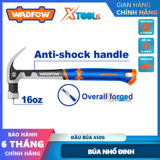 Búa nhổ đinh 450g wadfow whm8316, đầu búa 16oz/450g thép carbon 45 # được rèn thép xử lý nhiệt dùng tay cầm nhựa sợi