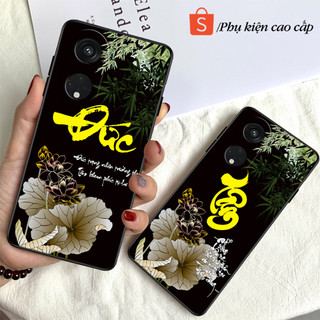 Ốp lưng Oppo Reno8 T 5G / Reno 8T 5G - Ốp Oppo in hình chữ thư pháp Tâm an, Phúc, Đức mới nhất - Chất liệu TPU