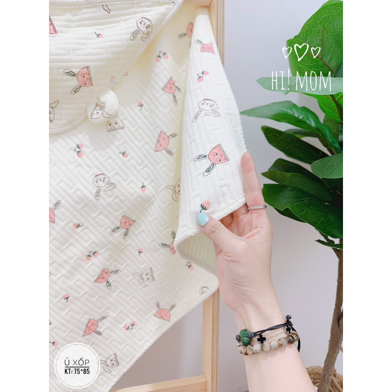 Khăn quấn ủ trần bông Thu Đông cho bé sơ sinh