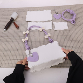  Túi Xách Nữ Da PU Handmade Túi Tự Đan Gắn Nơ Xinh Xắn  - Phụ Kiện Đan Túi 