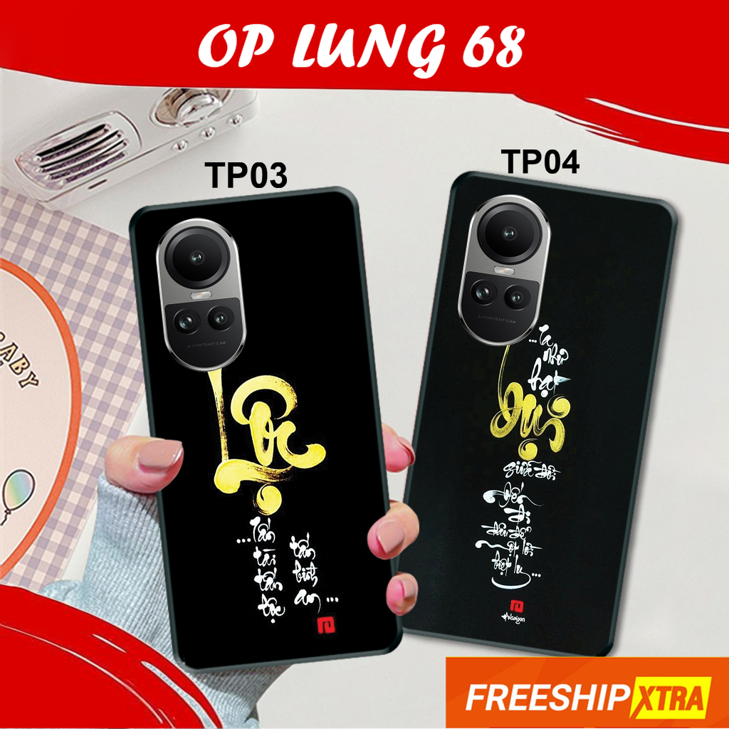 Ốp DẺO ĐEN Oppo RENO 10/ RENO 10 PRO/ RENO 10 PRO PLUS  in hình THƯ PHÁP ý nghĩa