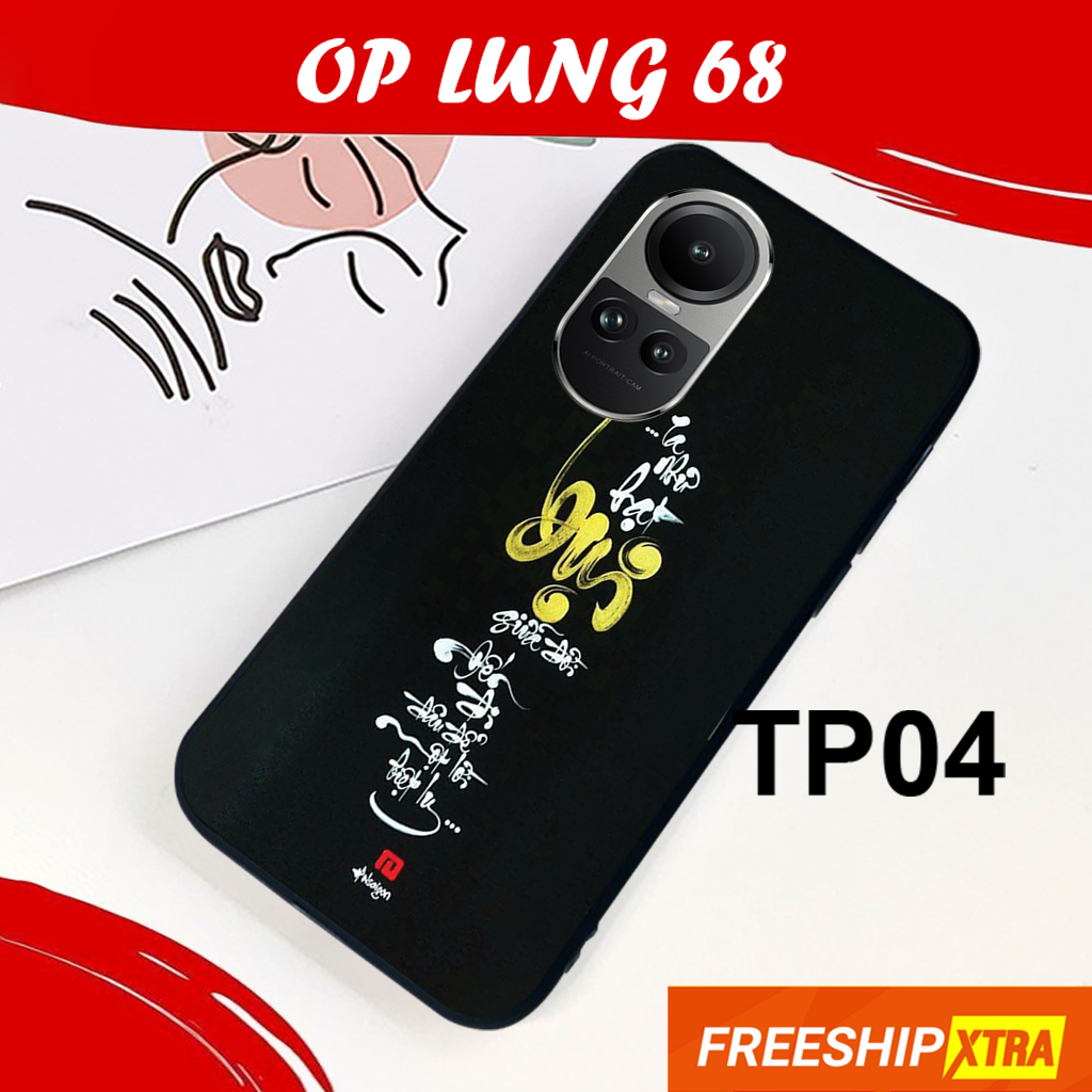 Ốp DẺO ĐEN Oppo RENO 10/ RENO 10 PRO/ RENO 10 PRO PLUS  in hình THƯ PHÁP ý nghĩa