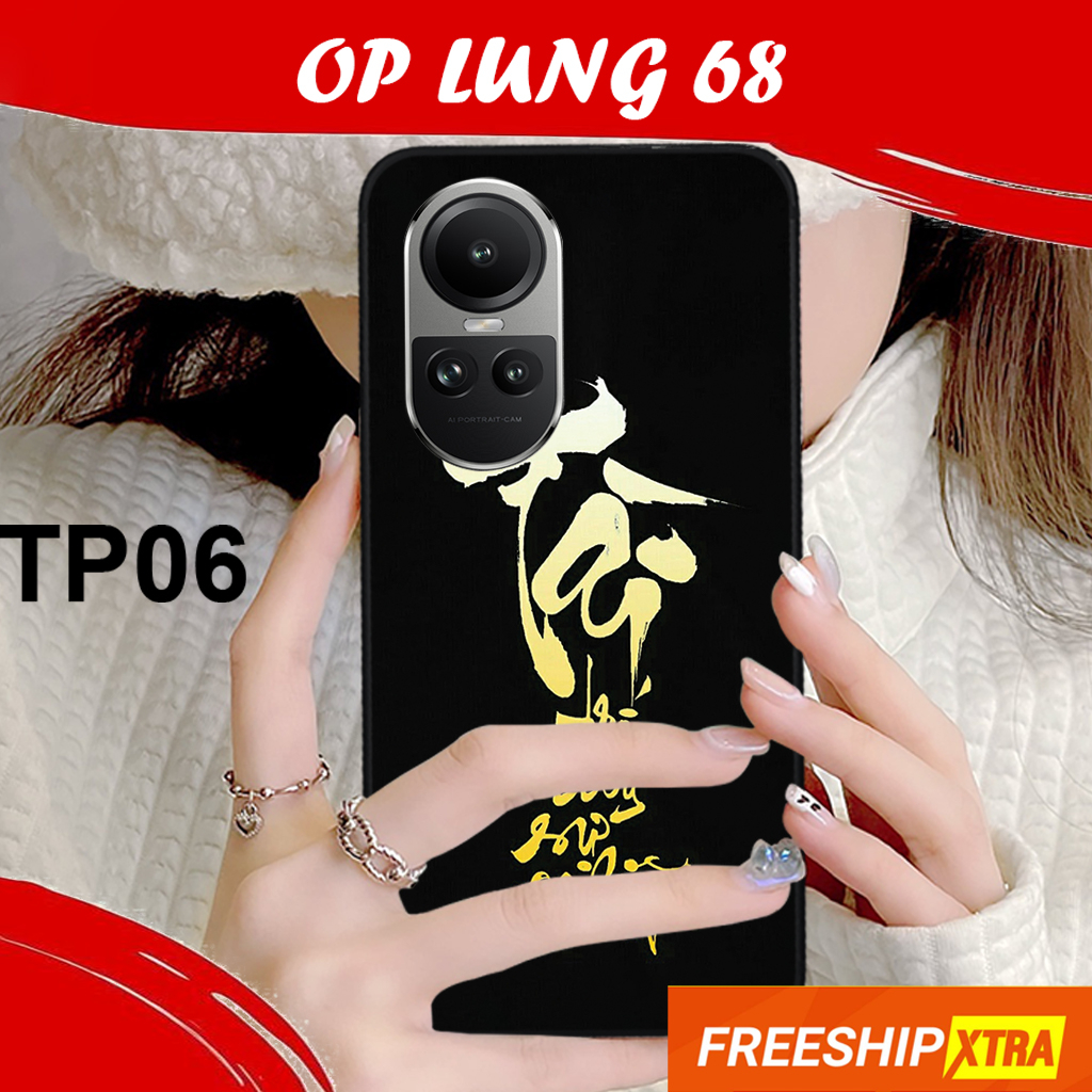 Ốp DẺO ĐEN Oppo RENO 10/ RENO 10 PRO/ RENO 10 PRO PLUS  in hình THƯ PHÁP ý nghĩa