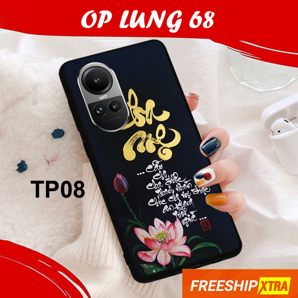 Ốp DẺO ĐEN Oppo RENO 10/ RENO 10 PRO/ RENO 10 PRO PLUS  in hình THƯ PHÁP ý nghĩa