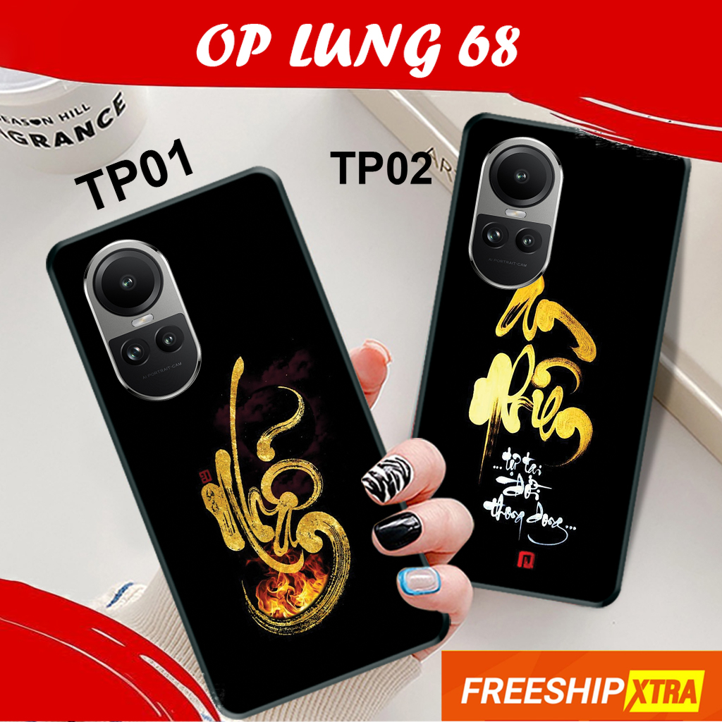 Ốp DẺO ĐEN Oppo RENO 10/ RENO 10 PRO/ RENO 10 PRO PLUS  in hình THƯ PHÁP ý nghĩa