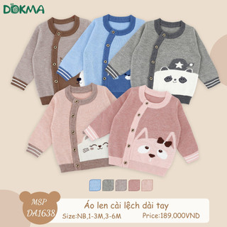  Áo len sơ sinh cài lệch dài tay bé trai bé gái Dokma DA2989 