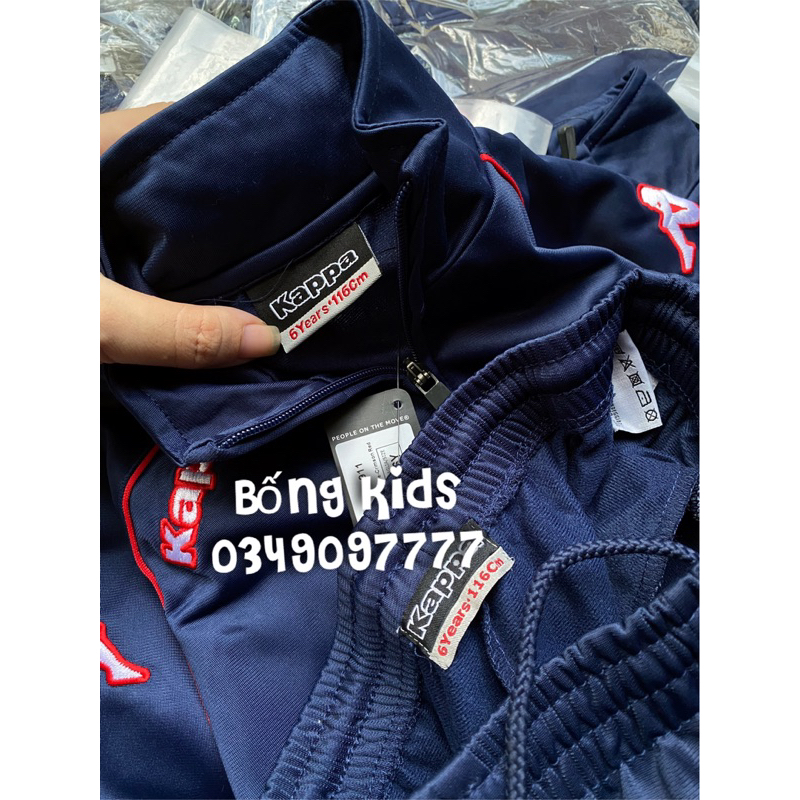 Bộ Nỉ Thể Thao Bé Trai Phối Màu Thêu Logo KP