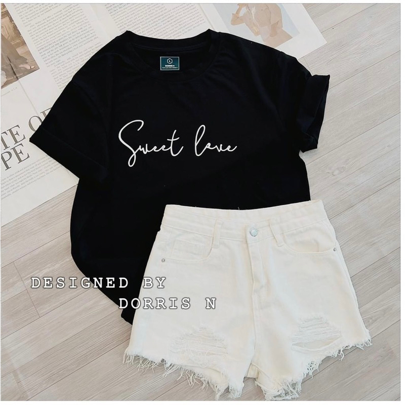 Áo Phông Basic SWEET LOVE Trẻ Trung Hiện Đại Năng Động DORRIS N