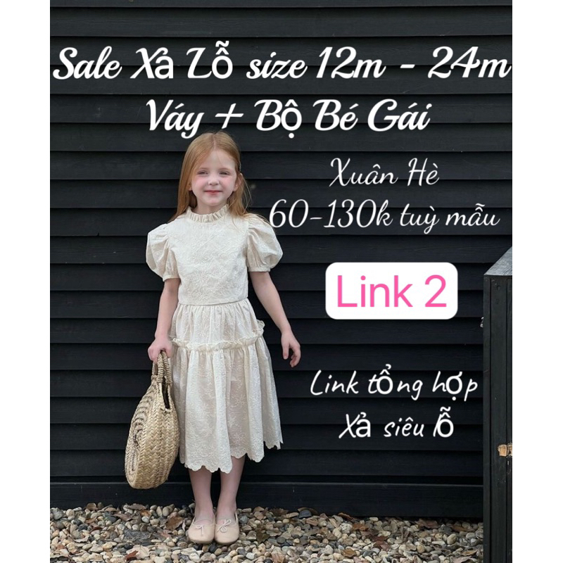 [Link2][ Xả Lẻ Size váy + bộ bé gái 12-24m]