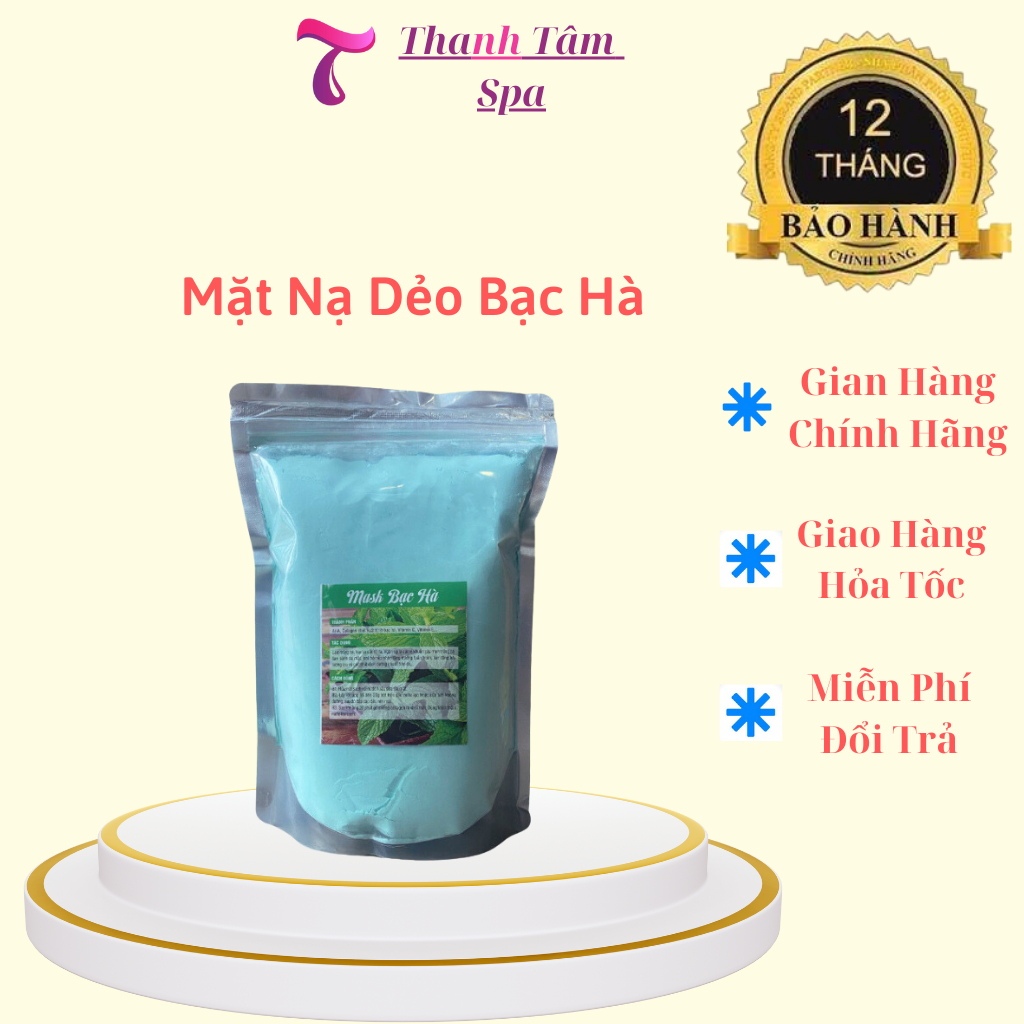 (Chính Hãng) Mặt Nạ Dẻo Bạc Hà Handmade gói 1000gr Dùng Cho Da Dầu, Da Mụn