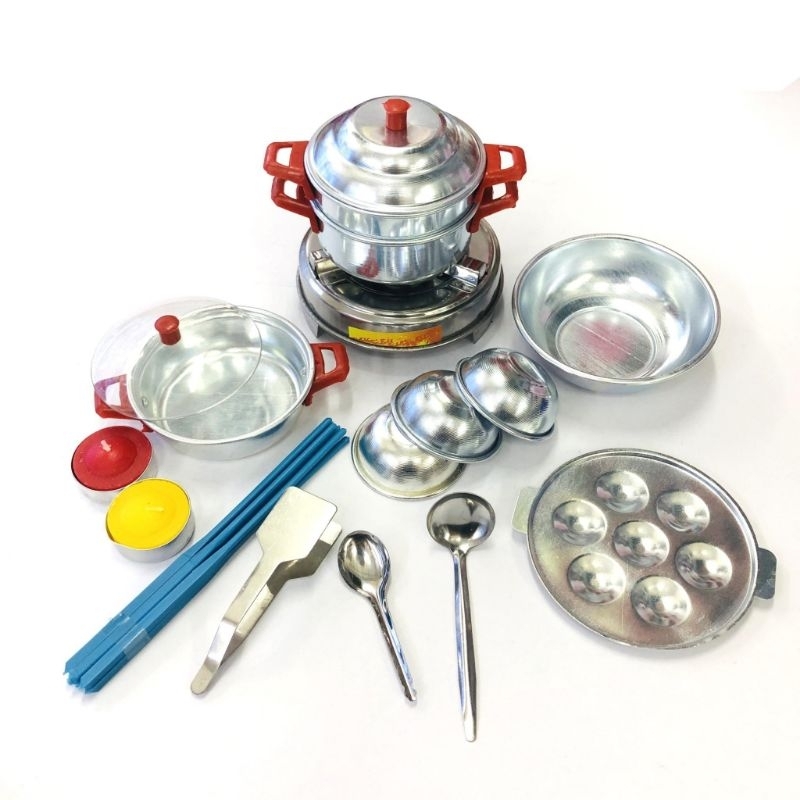 Bộ Đồ Chơi Nấu Ăn Như Thật Bằng Nhôm - Đồ Chơi Nhà Bếp - Đồ Chơi Giá Rẻ