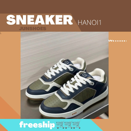 GIÀY DIO B27 LOW XANH NÂU NAM NỮ LAI AU DA THẬT SC