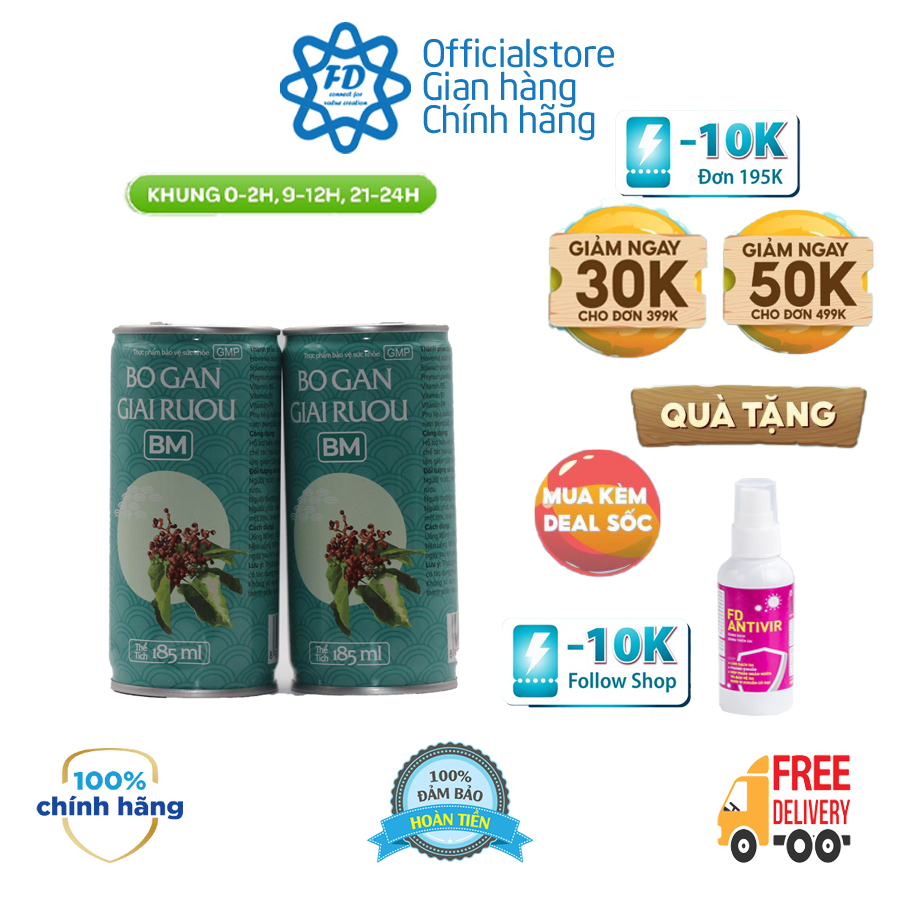 Nước uống thải độc mỡ nội tạng BỔ GAN GIẢI RƯỢU, hỗ trợ giảm cân thanh lọc cơ thể cải thiện chức năng gan lon 185ml