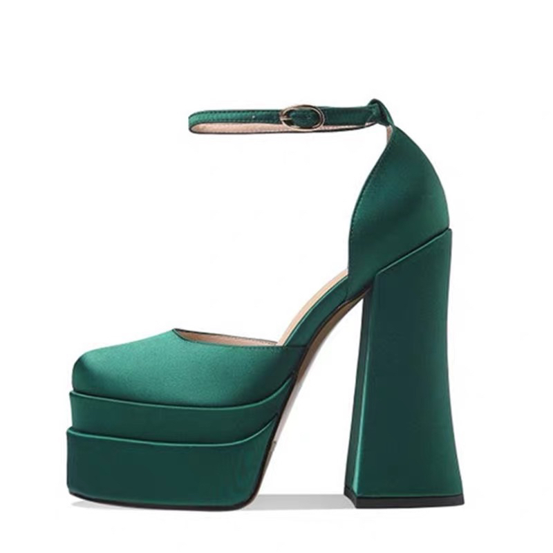 ORDER 🌿 Giày Korea satin đế đúp mũi tròn 12- 15cm 35 -  41