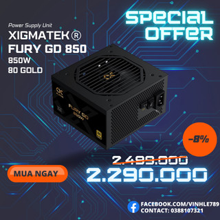 Nguồn máy tính xigmatek fury gd 850w gold atx 3.0