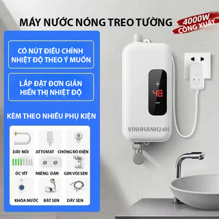 MÁY TẮM NƯỚC NÓNG LẠNH TREO TƯỜNG CÓ VÒI SEN TẮM