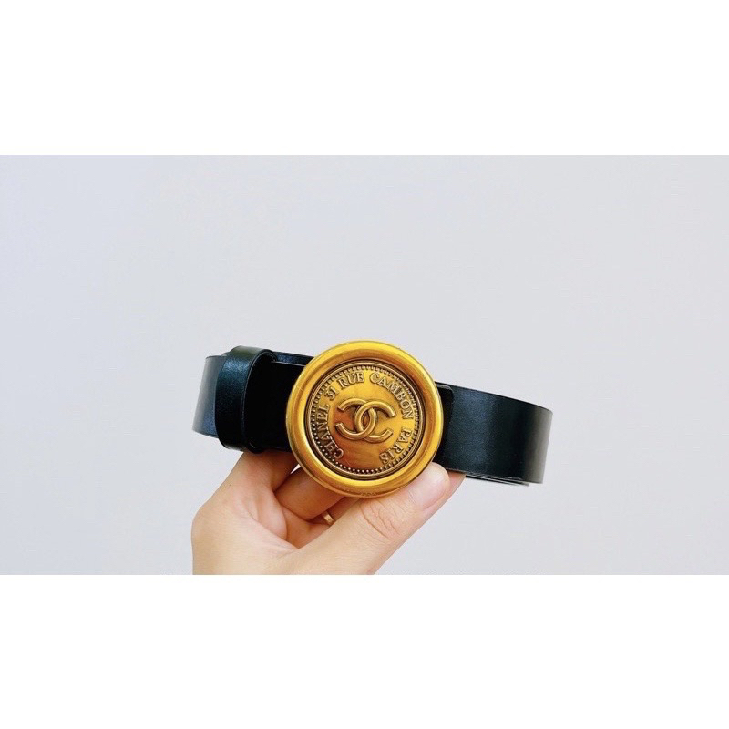 Thắt lưng dây lưng mặt vàng chữ X vàng