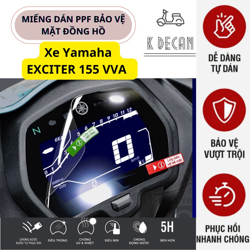 (tặng dán căn cưoc ) dán PPF bảo vệ mặt đồng hồ Exciter 155 VVA . PPF chống trầy xước mặt đồng hồ Ex 155 VVA