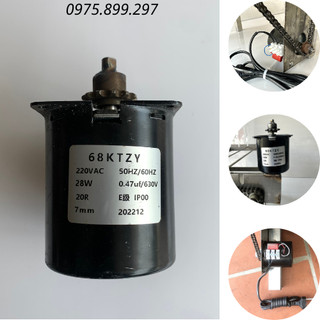 Motor giảm tốc 220v 68ktyz 28w cốt 7mm. đã hàn nhông gắn máy nướng thịt